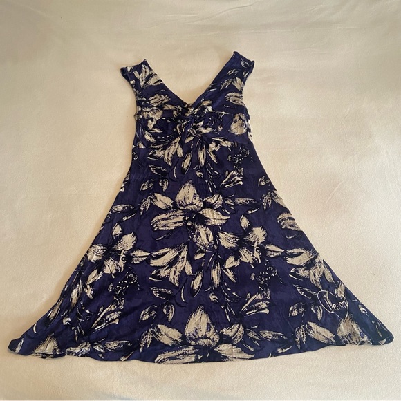 Desigual Blue White slim Midi Dress - Picture 1 of 6